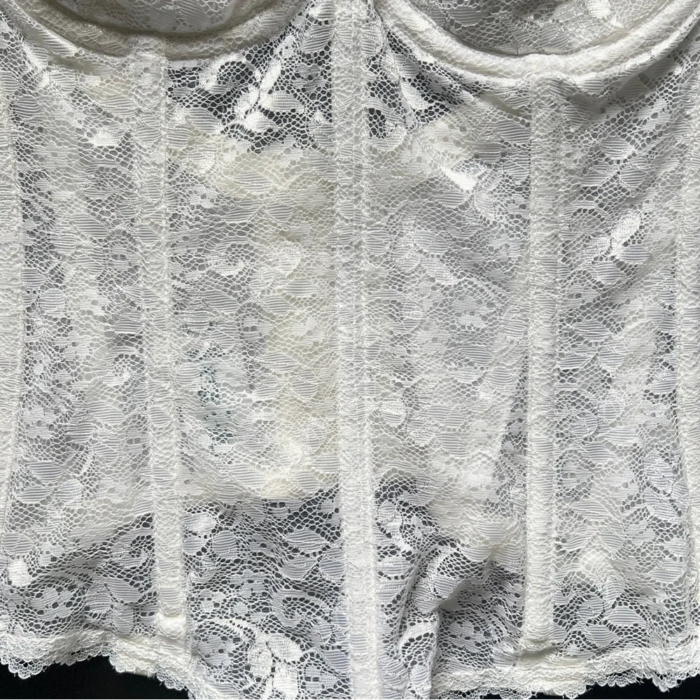 Carnival White Lace Bustier Corset Longline Underwire Sexy Top Size 34C - Picture 3 of 11